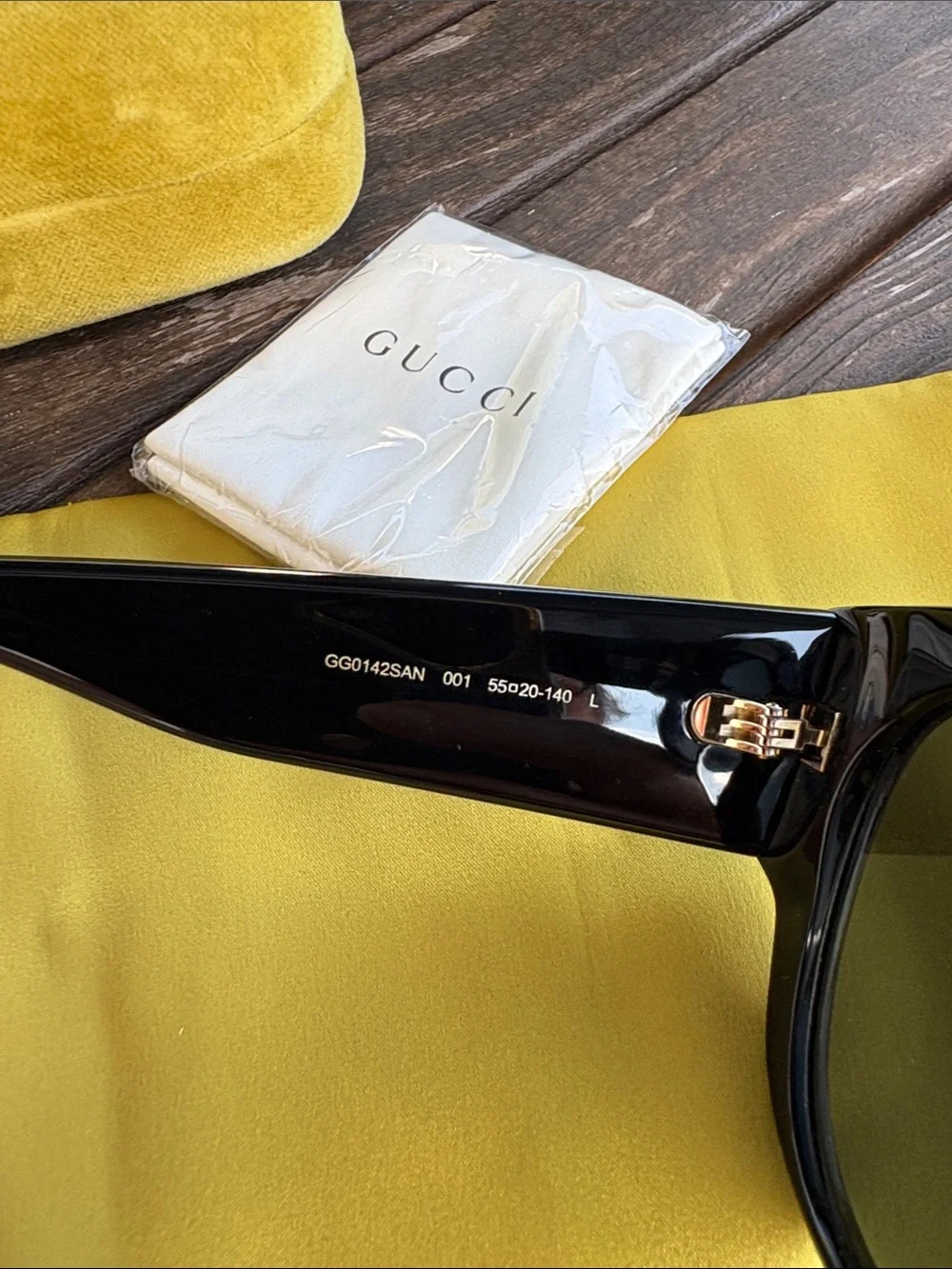 Gucci Black Oversized Square Sunglasses with Dark Lenses